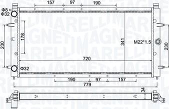 Magneti Marelli 350213174600 - Радиатор, охлаждение двигателя autospares.lv