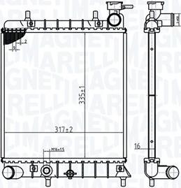 Magneti Marelli 350213174800 - Радиатор, охлаждение двигателя autospares.lv