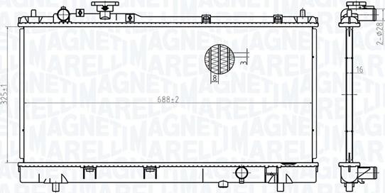 Magneti Marelli 350213175400 - Радиатор, охлаждение двигателя autospares.lv