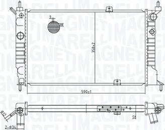 Magneti Marelli 350213175500 - Радиатор, охлаждение двигателя autospares.lv