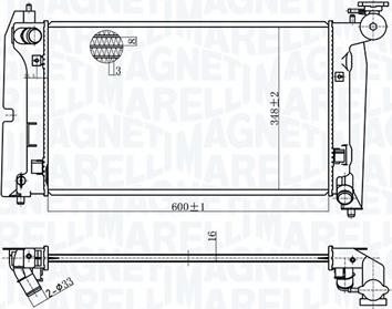 Magneti Marelli 350213175800 - Радиатор, охлаждение двигателя autospares.lv