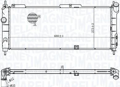 Magneti Marelli 350213175300 - Радиатор, охлаждение двигателя autospares.lv