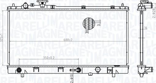 Magneti Marelli 350213175200 - Радиатор, охлаждение двигателя autospares.lv