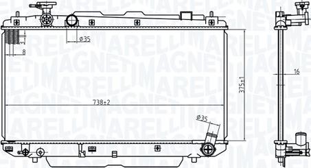 Magneti Marelli 350213176500 - Радиатор, охлаждение двигателя autospares.lv