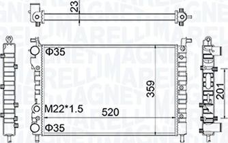 Magneti Marelli 350213171100 - Радиатор, охлаждение двигателя autospares.lv