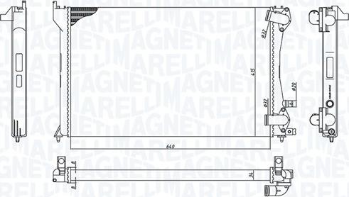 Magneti Marelli 350213171300 - Радиатор, охлаждение двигателя autospares.lv