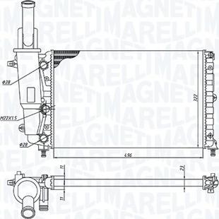 Magneti Marelli 350213171200 - Радиатор, охлаждение двигателя autospares.lv