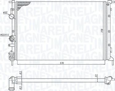 Magneti Marelli 350213171700 - Радиатор, охлаждение двигателя autospares.lv