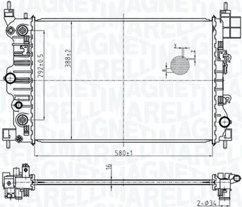 Magneti Marelli 350213178900 - Радиатор, охлаждение двигателя autospares.lv