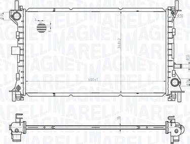 Magneti Marelli 350213178100 - Радиатор, охлаждение двигателя autospares.lv