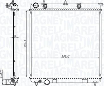 Magneti Marelli 350213173500 - Радиатор, охлаждение двигателя autospares.lv