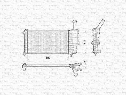 Magneti Marelli 350213173000 - Радиатор, охлаждение двигателя autospares.lv