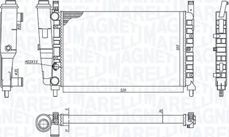 Magneti Marelli 350213172400 - Радиатор, охлаждение двигателя autospares.lv