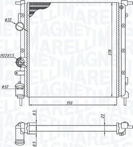 Magneti Marelli 350213172100 - Радиатор, охлаждение двигателя autospares.lv