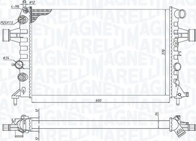 Magneti Marelli 350213172300 - Радиатор, охлаждение двигателя autospares.lv