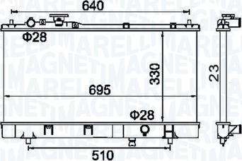 Magneti Marelli 350213177200 - Радиатор, охлаждение двигателя autospares.lv