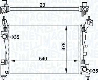 Magneti Marelli 350213899000 - Радиатор, охлаждение двигателя autospares.lv