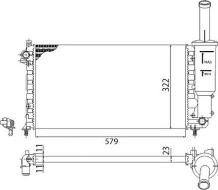 Magneti Marelli 350213892003 - Радиатор, охлаждение двигателя autospares.lv