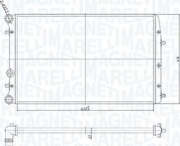 Magneti Marelli 350213841000 - Радиатор, охлаждение двигателя autospares.lv