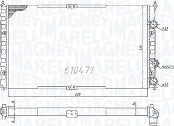 Magneti Marelli 350213842000 - Радиатор, охлаждение двигателя autospares.lv