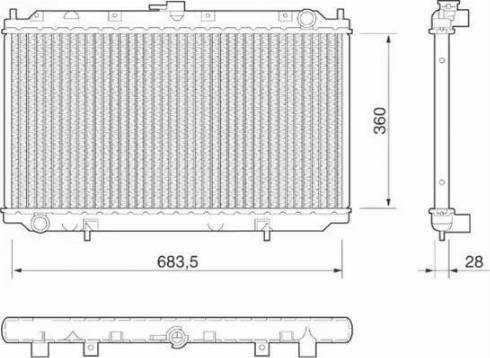 Magneti Marelli 350213805000 - Радиатор, охлаждение двигателя autospares.lv