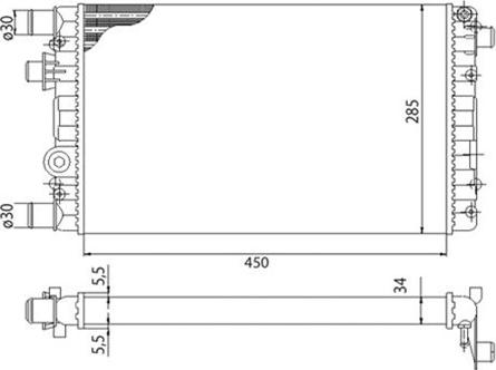 Magneti Marelli 350213815003 - Радиатор, охлаждение двигателя autospares.lv