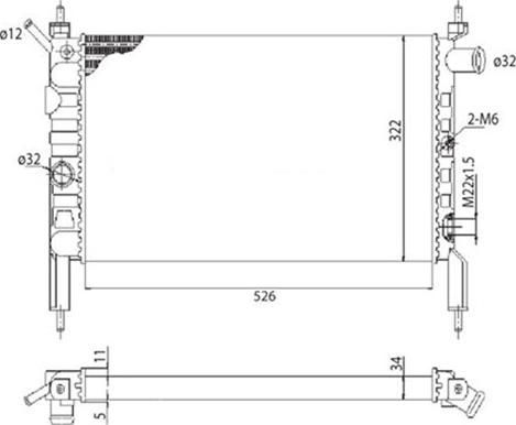 Magneti Marelli 350213831003 - Радиатор, охлаждение двигателя autospares.lv