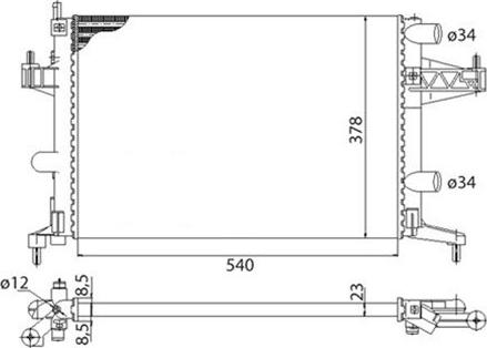 Magneti Marelli 350213829003 - Радиатор, охлаждение двигателя autospares.lv