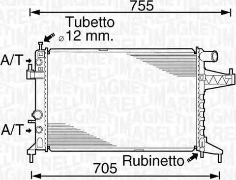 Magneti Marelli 350213825000 - Радиатор, охлаждение двигателя autospares.lv