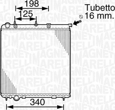 Magneti Marelli 350213821000 - Радиатор, охлаждение двигателя autospares.lv