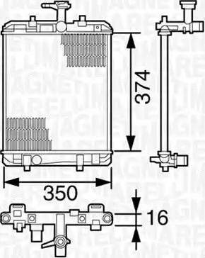 Magneti Marelli 350213392000 - Радиатор, охлаждение двигателя autospares.lv