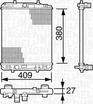 Magneti Marelli 350213387000 - Радиатор, охлаждение двигателя autospares.lv