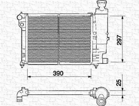 Magneti Marelli 350213328000 - Радиатор, охлаждение двигателя autospares.lv