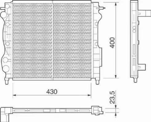 Magneti Marelli 350213255000 - Радиатор, охлаждение двигателя autospares.lv