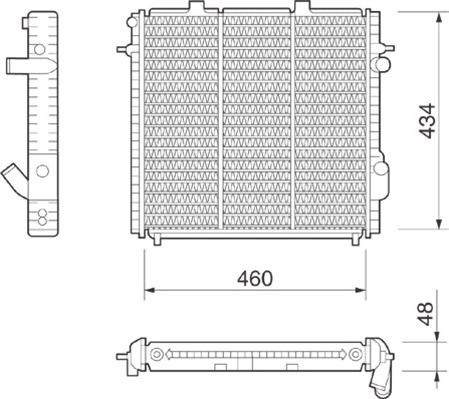 Magneti Marelli 350213253000 - Радиатор, охлаждение двигателя autospares.lv