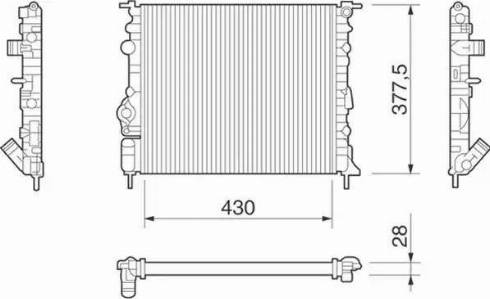 Magneti Marelli 350213261000 - Радиатор, охлаждение двигателя autospares.lv