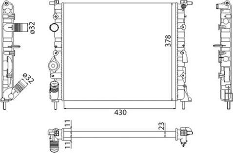 Magneti Marelli 350213261003 - Радиатор, охлаждение двигателя autospares.lv