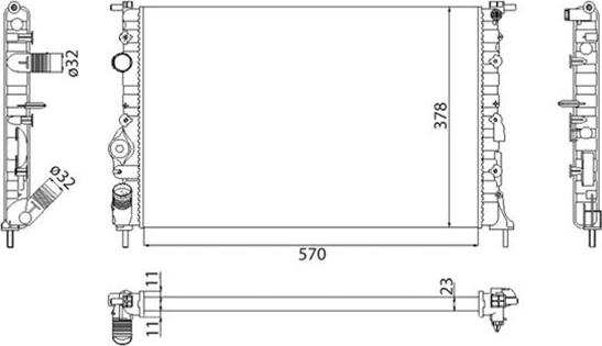 Magneti Marelli 350213263003 - Радиатор, охлаждение двигателя autospares.lv