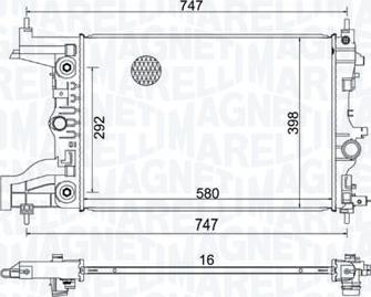 Magneti Marelli 350213206100 - Радиатор, охлаждение двигателя autospares.lv