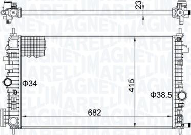 Magneti Marelli 350213207100 - Радиатор, охлаждение двигателя autospares.lv