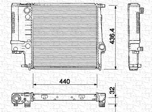 Magneti Marelli 350213218000 - Радиатор, охлаждение двигателя autospares.lv