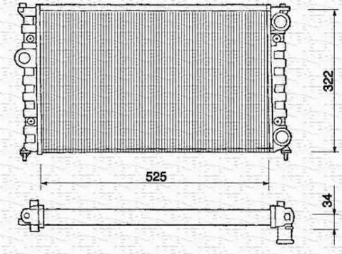 Magneti Marelli 350213234000 - Радиатор, охлаждение двигателя autospares.lv