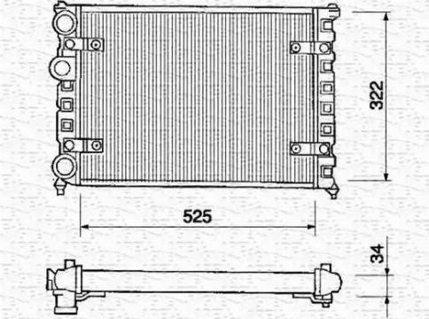 Magneti Marelli 350213233000 - Радиатор, охлаждение двигателя autospares.lv