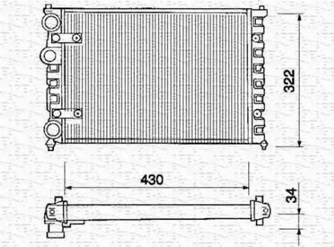 Magneti Marelli 350213232000 - Радиатор, охлаждение двигателя autospares.lv