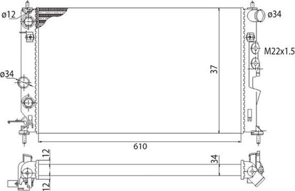 Magneti Marelli 350213755003 - Радиатор, охлаждение двигателя autospares.lv