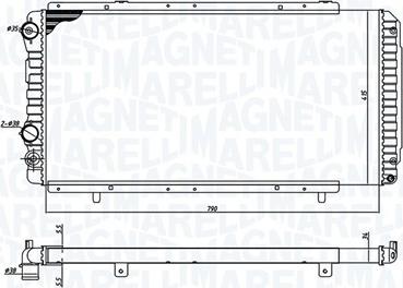 Magneti Marelli 350213707000 - Радиатор, охлаждение двигателя autospares.lv