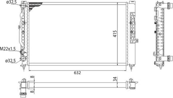 Magneti Marelli 350213712003 - Радиатор, охлаждение двигателя autospares.lv