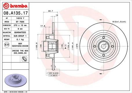 Magneti Marelli 360406060600 - Тормозной диск autospares.lv