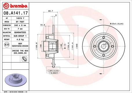 Magneti Marelli 360406060700 - Тормозной диск autospares.lv