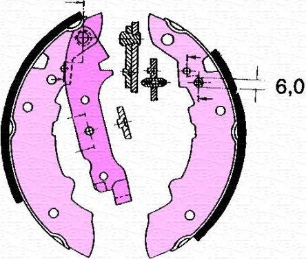 Magneti Marelli 360219196340 - Тормозные башмаки, барабанные autospares.lv